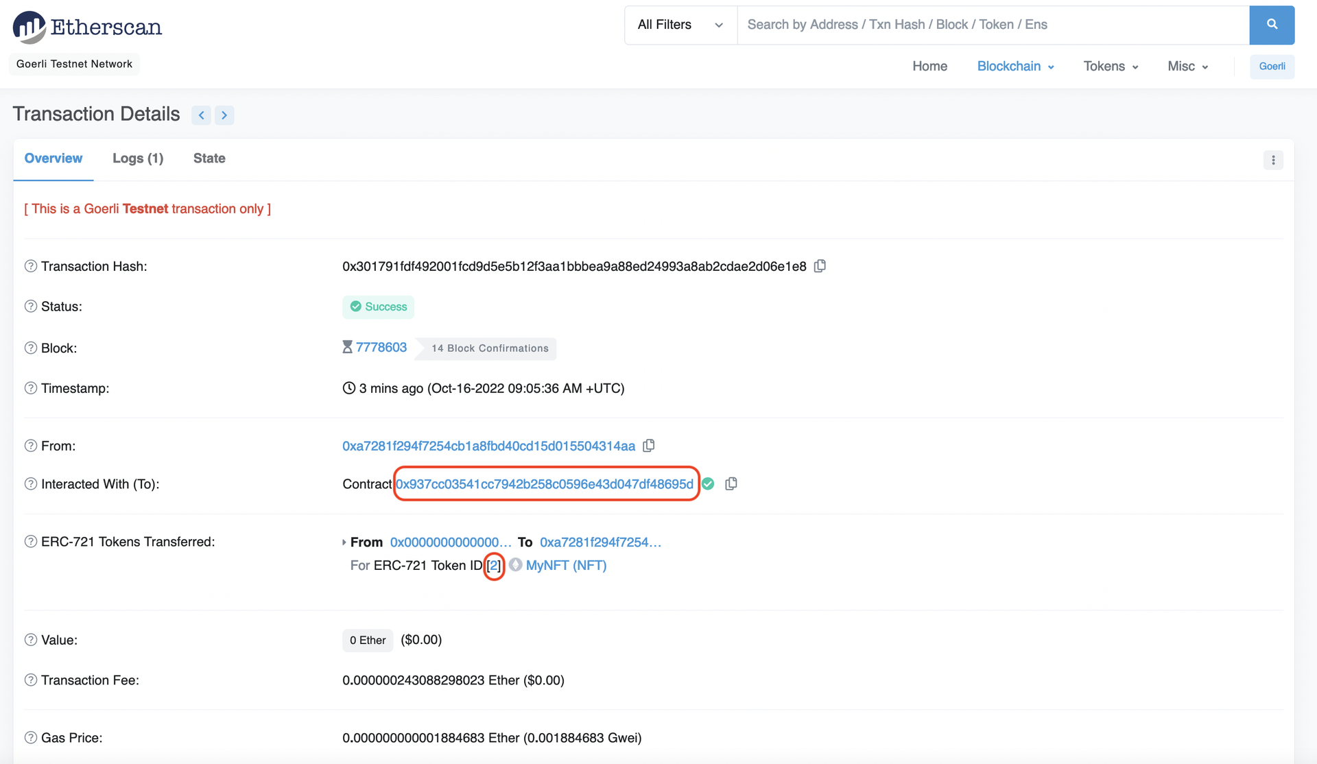 How to find your transaction hash and ERC-721 token ID