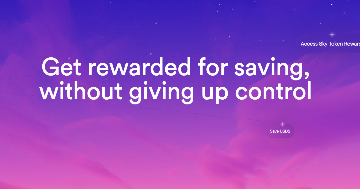 Sky/Maker - USDS application banner showing the main interface