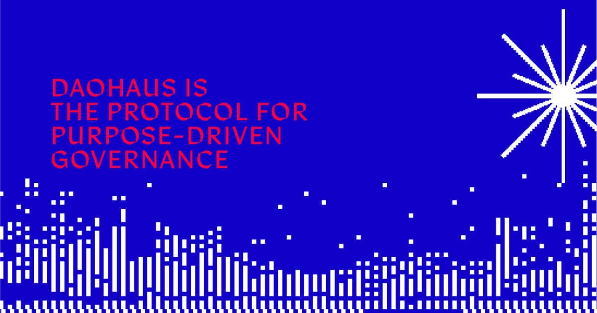 DAOhaus application banner showing the main interface