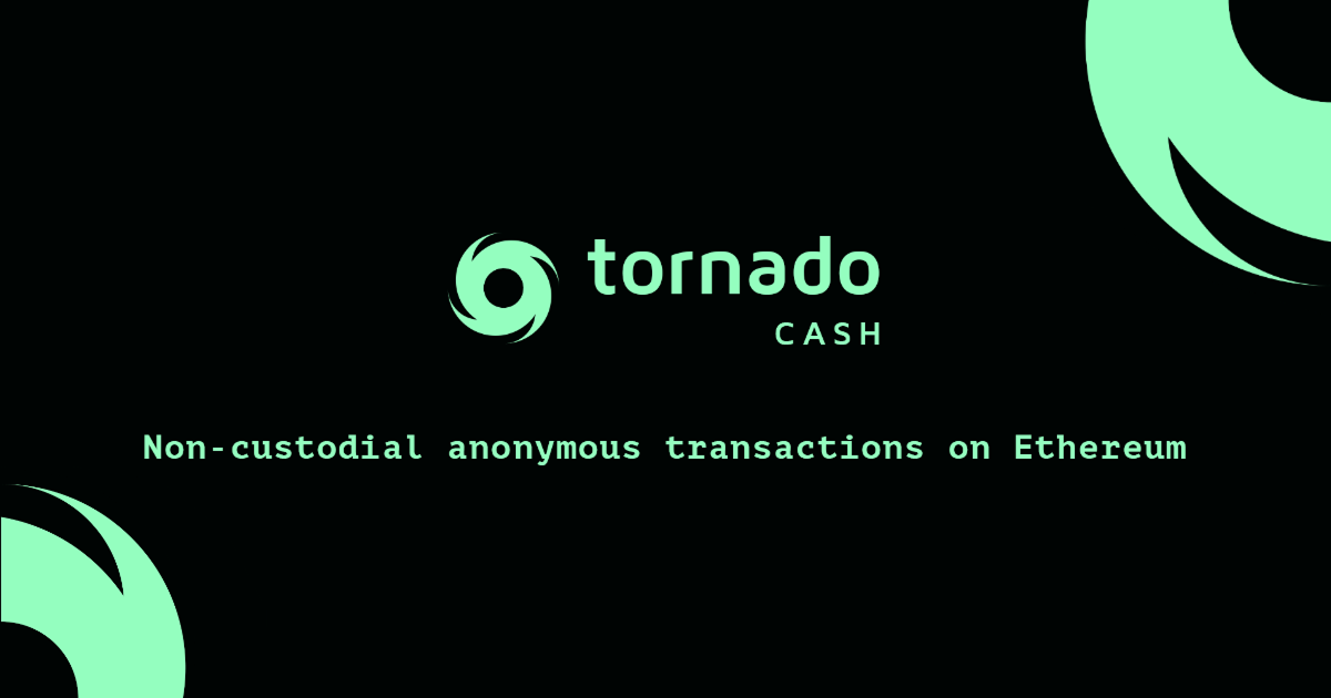Tornado Cash application banner showing the main interface