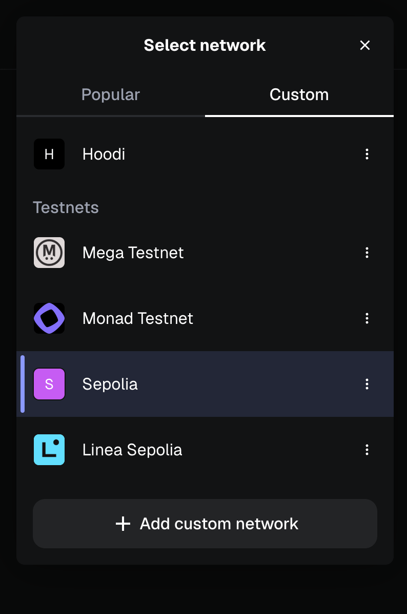 metamask sepolia example