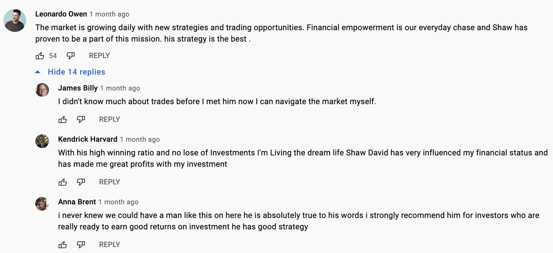A trading broker scam on YouTube
